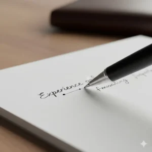 The fine point of an everyday carry pen gliding smoothly across paper, illustrating a superior writing experience.