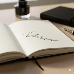 Detail shot of smooth, acid-free paper from a top journal brand, showing how ink bleeds (or doesn't bleed) through the page.