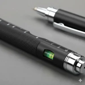 A clear, detailed image emphasizing the durable metal construction and ergonomic grip of the tool pen multi tool.