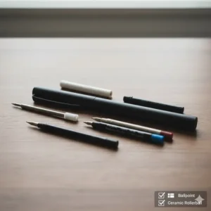 A selection of popular ink refills, highlighting the compatibility options available for a versatile everyday carry pen.
