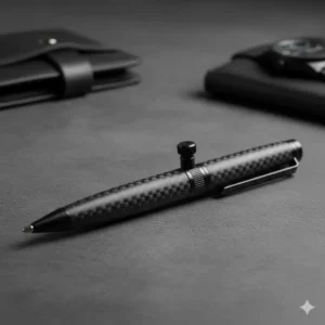 A modern version of the bolt action rifle pen crafted from lightweight carbon fiber.