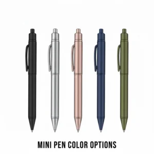Multiple color options for a professional mini pen displayed in a row.