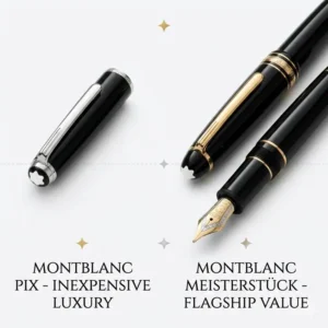Side by side comparison of different inexpensive mont blanc pens for new collectors.