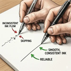 A pressure sensitivity value scale showing the shading range of the best ballpoint for drawing.