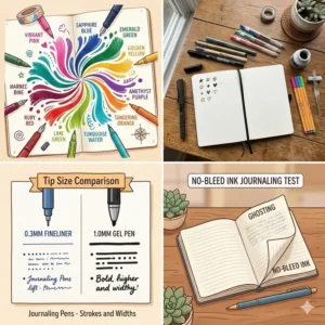 Close-up of an ergonomic rubber grip designed for comfort during long sessions with journaling pens.