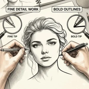 A smudge-resistance test on paper featuring quick-drying ink from the best ballpoint for drawing.