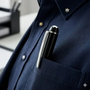 A stylish lifestyle photo showing inexpensive mont blanc pens in a professional setting.