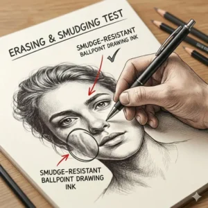 Intricate layered cross-hatching textures achieved by using the best ballpoint for drawing.