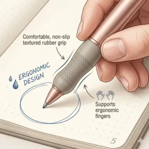 Demonstration of waterproof and archival ink quality found in specialized journaling pens.