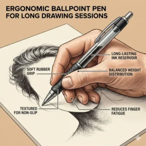 An infographic comparing oil-based and gel ink to determine the best ballpoint for drawing style.