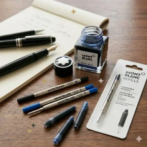 Compatible ink refills and accessories for maintaining inexpensive mont blanc pens.