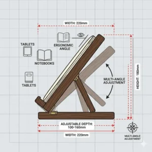 A versatile notebook holder being used to prop up both a traditional paper journal and a digital tablet.