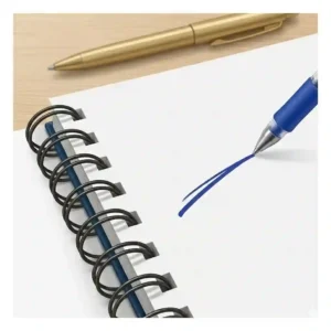 Illustration of different interior page styles including lined, dot grid, and blank for a hardcover spiral notebook.