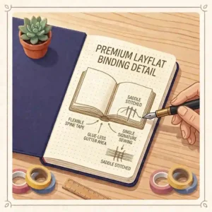 A complex, precise architectural sketch and geometric diagrams drawn inside a dotted graph notebook.